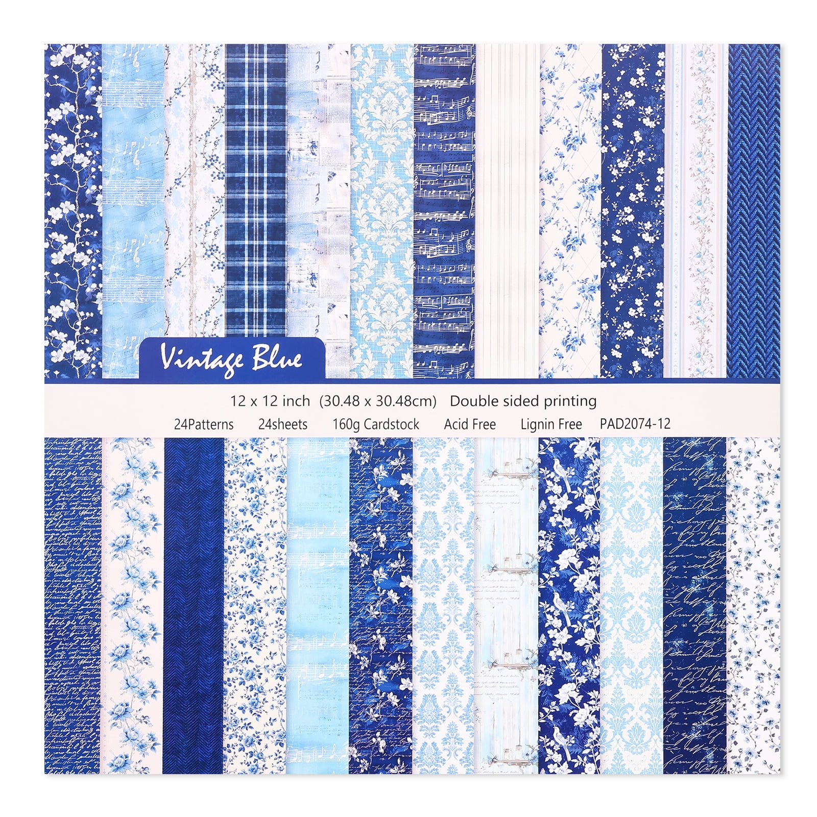 24 Sheet Aesthetic Scrapbook Paper Soft Color Pattern Paper Double Sided Printing for DIY Card Making Scrapbook Wedding Photo Album Home Decor 12 x 12 Inch