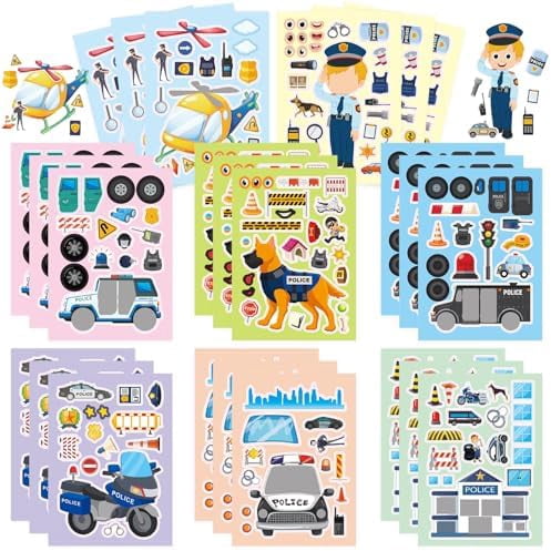 24-Sheet DIY Police Sticker Kit | Create Law Enforcement Scenes with K9 ...