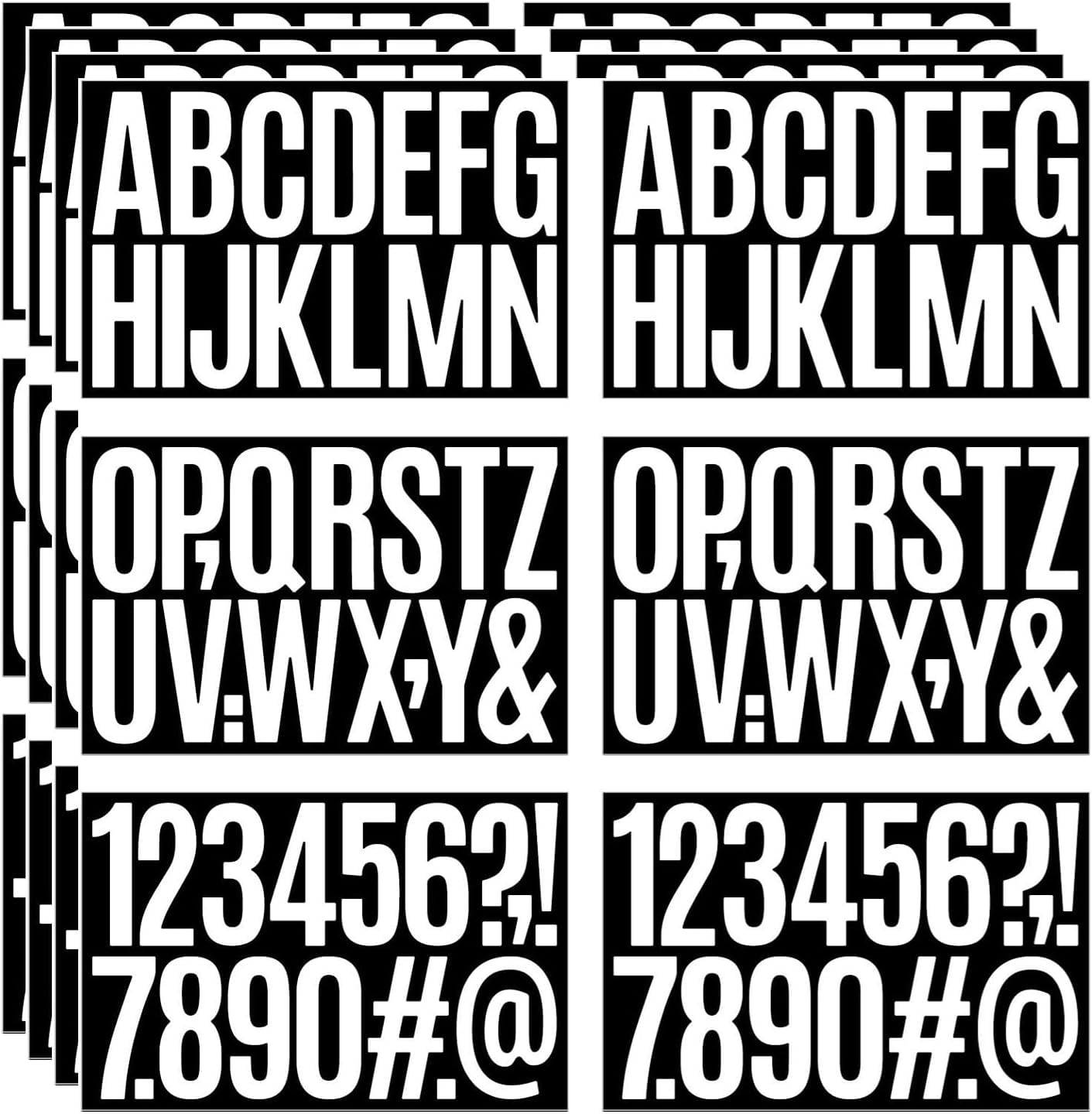 24 Sheets 384 Pcs Vinyl Letter Stickers,3 inch Self-Adhesive Alphabet Numbers Stickers Waterproof Mailbox Numbers Sticker letters for Mailboxes, Window, Door,Signs,Cars,Boats, Business, Address Numbe