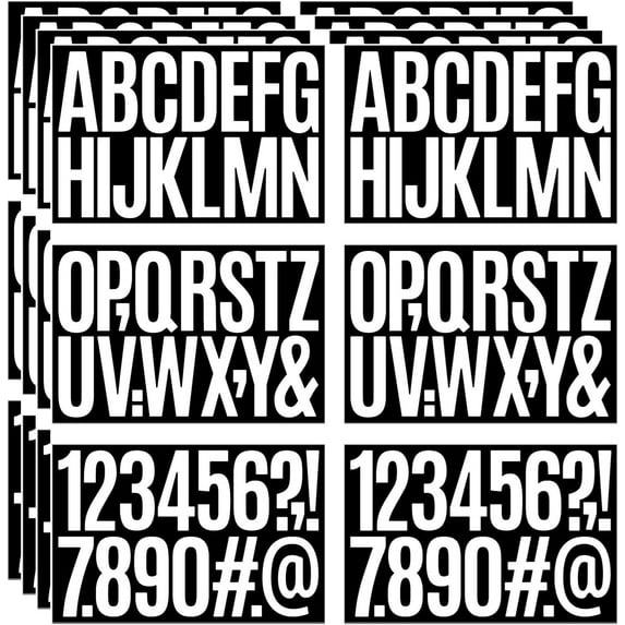 24 Sheets 384 Pcs Vinyl Letter Stickers,3 inch Self-Adhesive Alphabet Numbers Stickers Waterproof Mailbox Numbers Sticker letters for Mailboxes, Window, Door,Signs,Cars,Boats, Business, Address Numbe