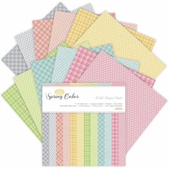24 Sheets 6"x6" Pink Spring Scrapbook Paper - Single-Sided Pattern Decorative Paper