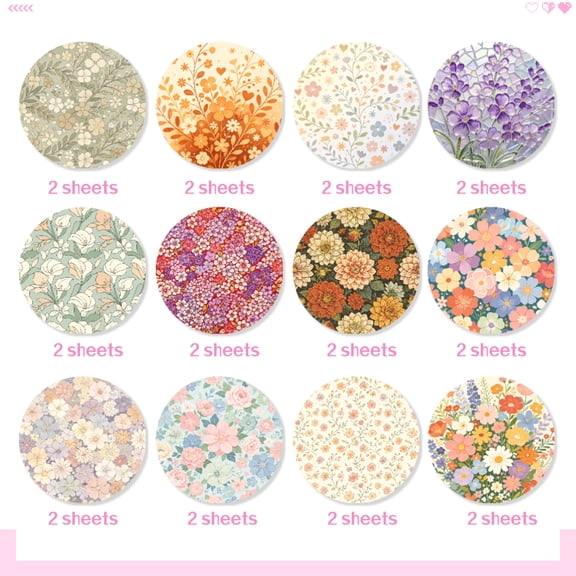 24 Sheets 6x6 Inch Greenery & Floral Journal Paper, Leaf & Flower Pattern Paper for DIY Cutting, Decoration, Scrapbooking