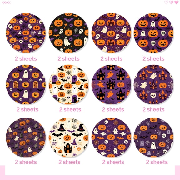 24 Sheets 6x6 Inch Halloween Skull Pattern Craft Paper, DIY Cutting Paper for Decoration, Origami, Handmade Projects