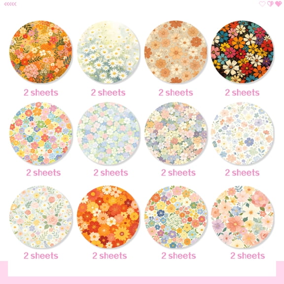 24 Sheets 6x6 Inch Pastel Floral Journal Paper, Soft Pastel Flower Pattern Paper for DIY Cutting, Decoration, Card Making