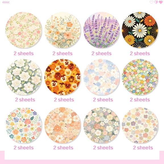 24 Sheets 6x6 Inch Textured Floral Journal Paper, Embossed Flower Pattern Paper for DIY Cutting, Decoration, Scrapbooking