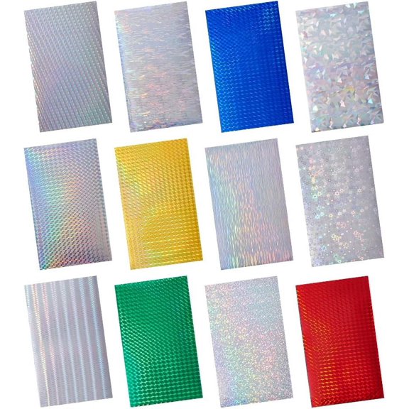 24 Sheets 8x4 Inch Fishing Lure Holograic Fish Scale Sticker - Adhesive Luminous Tape for Lure Making Metal Baits DIY Craft Fishing Tackle