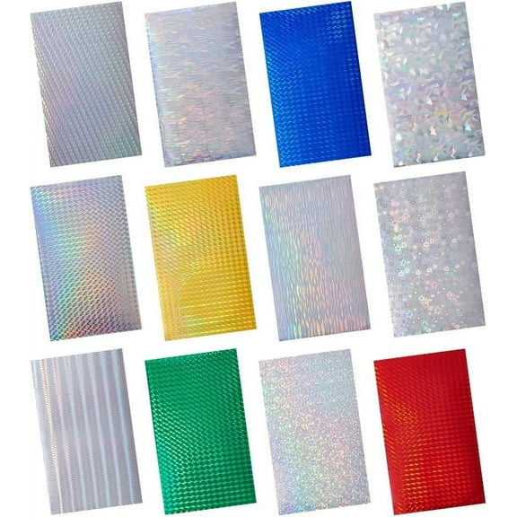 24 Sheets 8x4 Inch Fishing Lure Holographic Fish Scale Sticker - Adhesive Luminous Tape for Lure Making Metal Baits DIY Craft Fishing Tackle