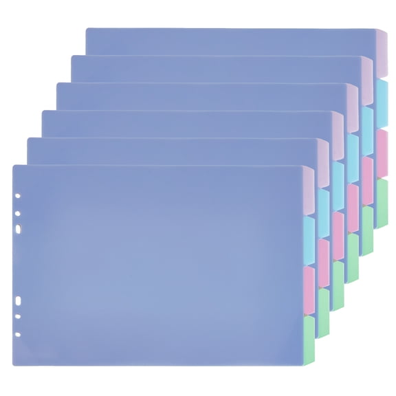 24 Sheets Binder Dividers with 4 Tabs A4 Multicolor Tabs Dividers Index Table of Contents Divider Plastic Binder Divider