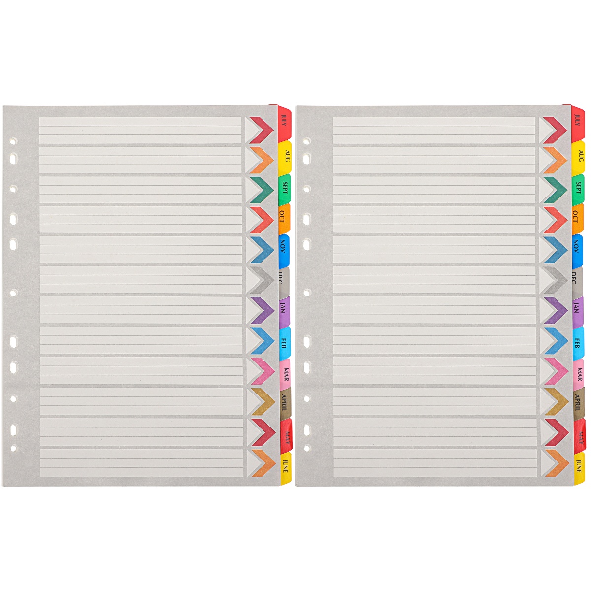 24 Sheets Category Label Board Binder Dividers Classification Tabs