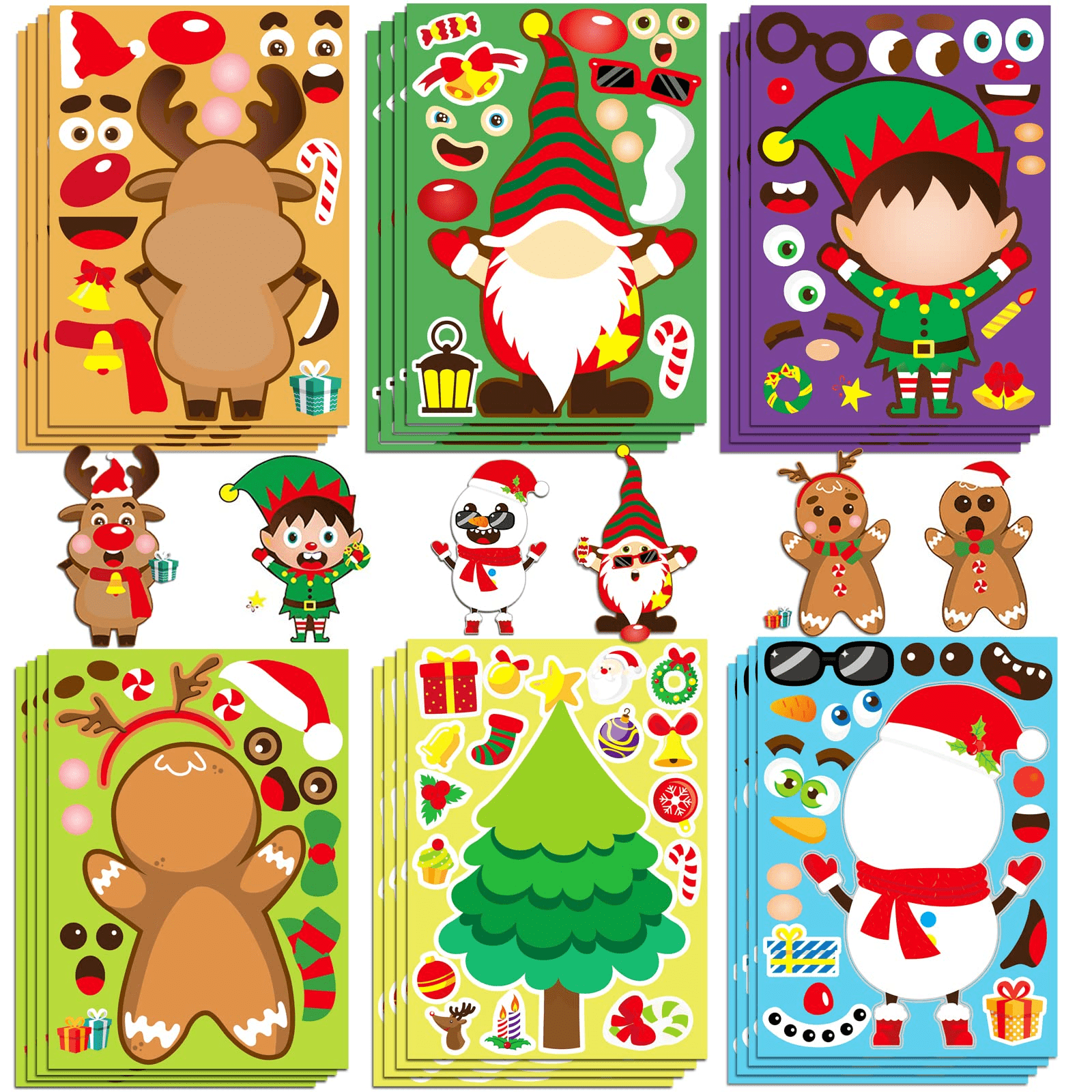 24 Sheets Xmas Sealing Stickers Adhesive Stickers Writable Labels for  Packaging