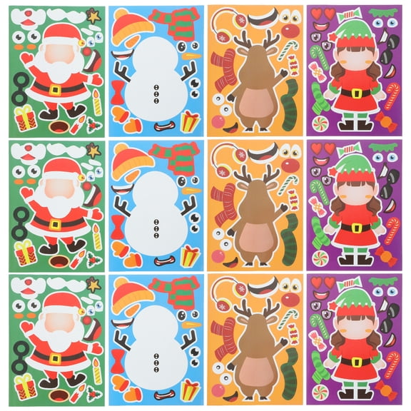 OUNONA Christmas Copper Stickers Assorted Colors for Holiday Party Decorations and Crafting Projects