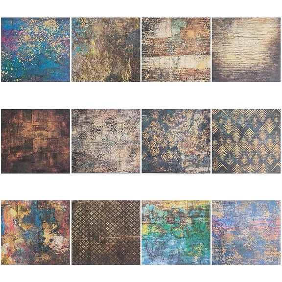 24 Sheets Dark Aesthetic Scrapbook Paper Pad 6 Inch Vintage Texture Decorative Craft Background Paper for Scrapbooking Papercrafts Journals Planner