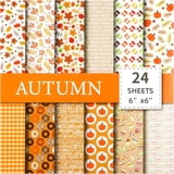 24 Sheets Fall Scrapbook Paper 6 x 6'' Thanksgiving Day Pattern Paper ...