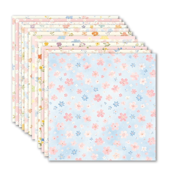 24 Sheets Floral Texture Craft Paper, 6x6 Inches, Single-Sided Floral Pattern Paper for DIY Scrapbooking, Handmade Cutting, Decoration, Journaling Supplies