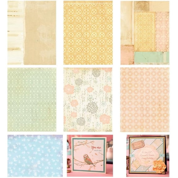 24 Sheets Flower Scrapbook Paper Pad Decorative Floral Craft Background Paper for Photo Album Scrapbooking Greeting Card Making Diary Decoration 200x150x0.1mm