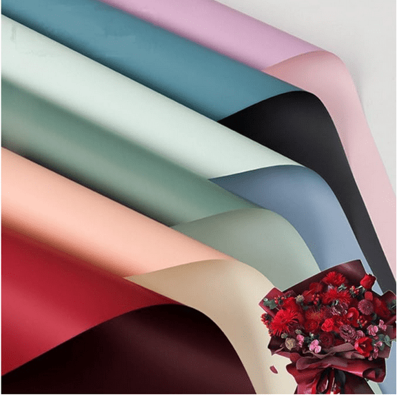 24 Sheets Flower Wrapping Paper,Easy to Work Gift Wrap Paper, Waterproof Christmas Wrapping Paper,Solid 6 Double Color Paper -23.6x23.6"