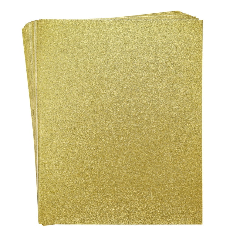 24 Sheets Glitter Gold Paper for Crafts, Wedding Invitations, Card Making,  Scrapbook, Single Sided (8.5 x 11 In)