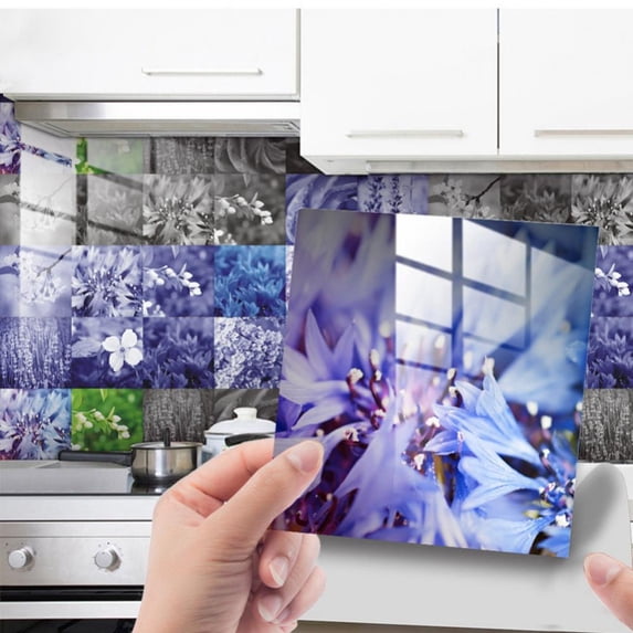 24 Sheets Glossy 3D Peel and Stick Tile Stickers Backsplash for Kitchen,Stick on Subway Mosaics Tile Paint Splashback Water Heat Resistant Bathroom Kitchen,5.9*5.9"