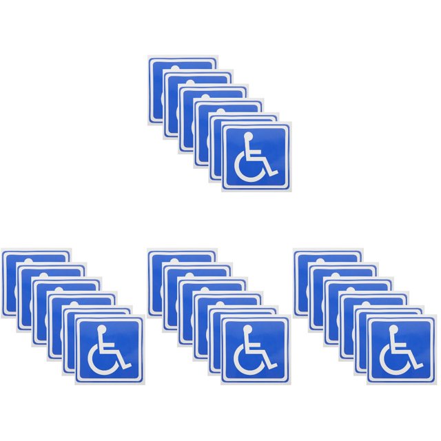 24 Sheets Label Decorate Sticker for Car Window Disabled Parking Sign