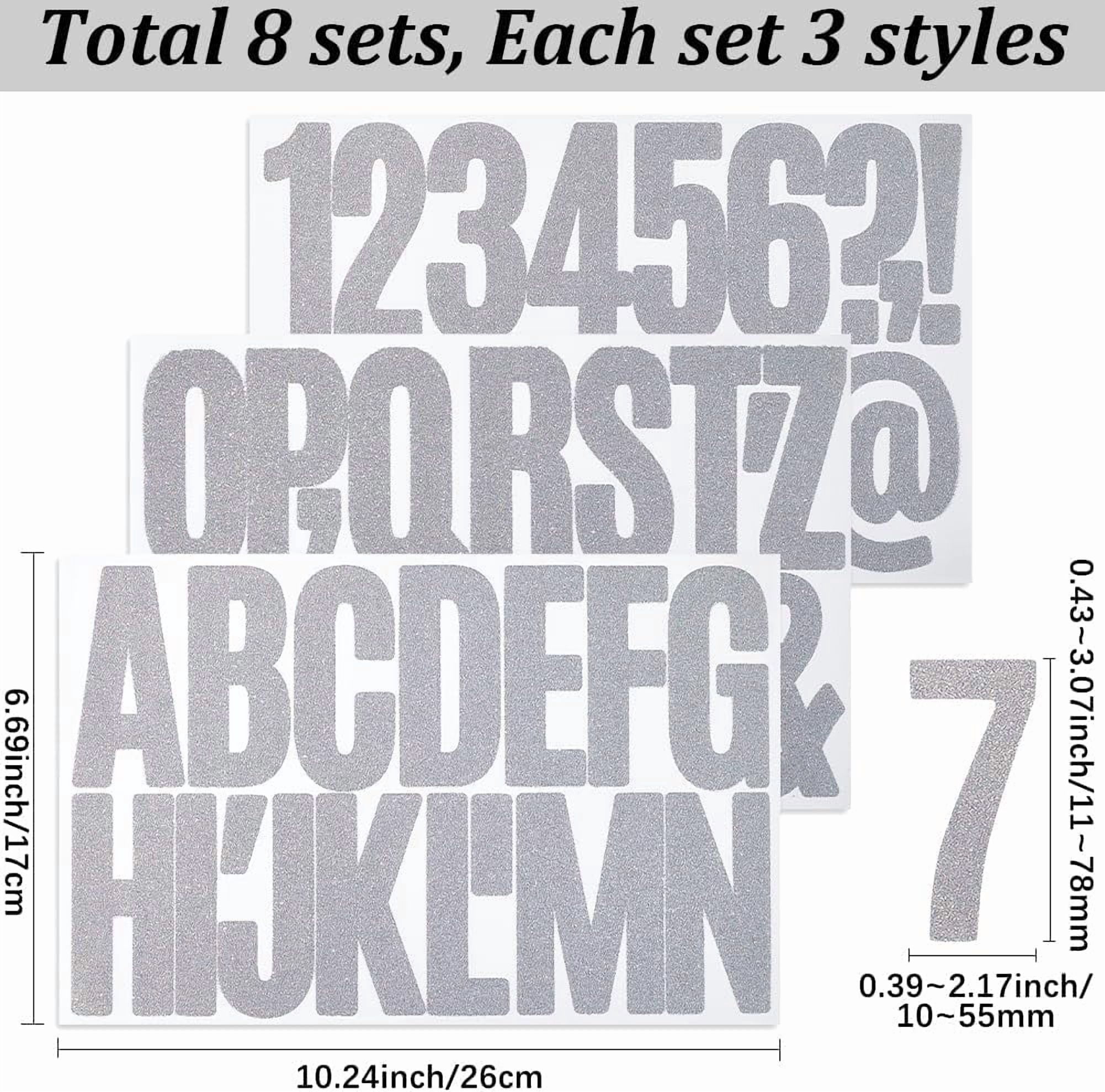 24 Sheets Large Glitter Alphabet Stickers Stick on Letters 3 Inch ...