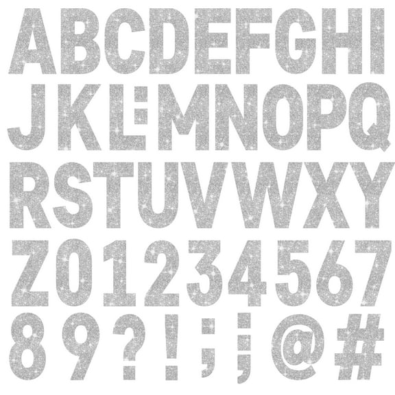 Neasyth 24 Sheets Large Letter Stickers 4 Inch Glitter Alphabet Number Stickers for Poster Board Bulletin Board Mailbox