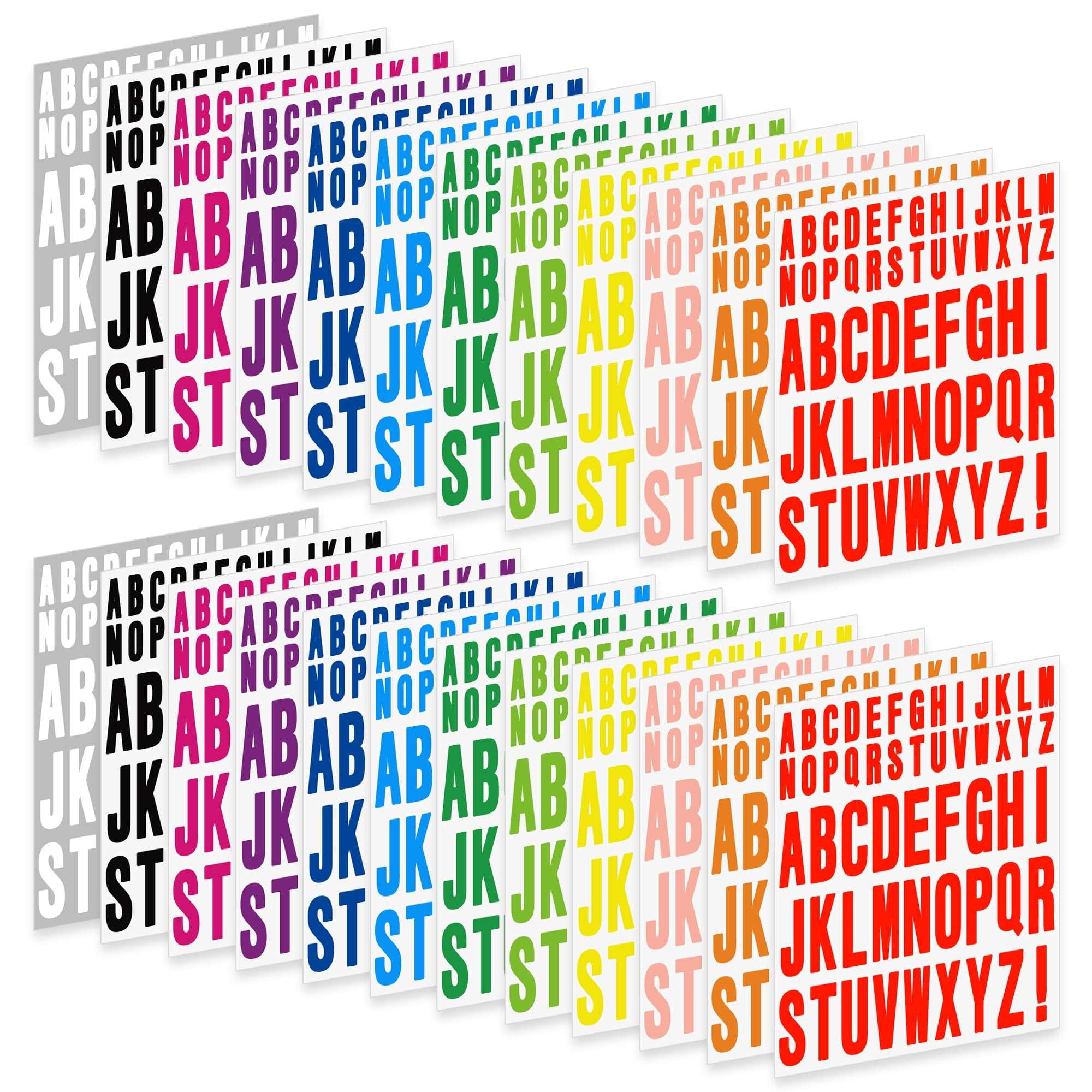 Neasyth 24 Sheets Letter Stickers 1272 Pcs Self Adhesive Waterproof ...