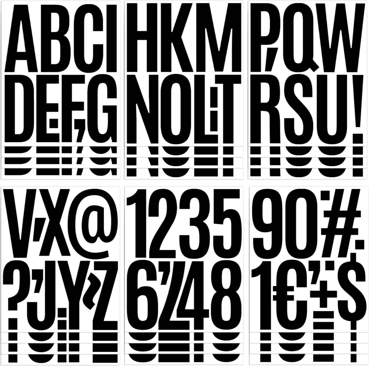 24 Sheets Letter Stickers 240Pcs Mailbox Numbers Large 5 Inch Vinyl Alphabet Numbers Stickers Big Self-Adhesive Waterproof Bulletin Post Board Letters for Mailbox Door Window Sign Home Address (5Inch