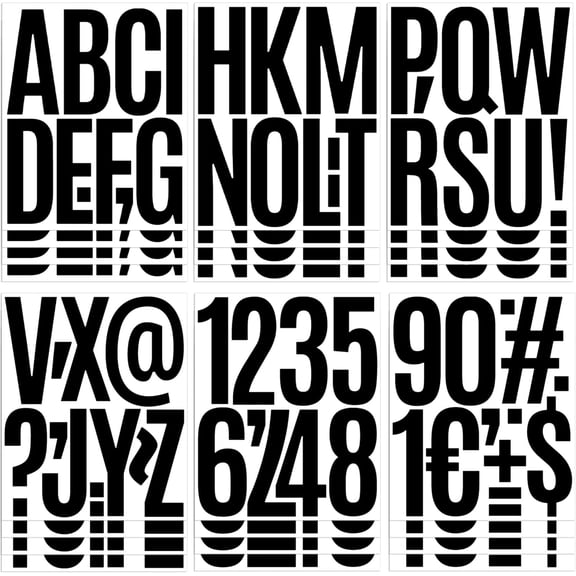 24 Sheets Letter Stickers 240Pcs Mailbox Numbers Large 5 Inch Vinyl Alphabet Numbers Stickers Big Self-Adhesive Waterproof Bulletin Post Board Letters for Mailbox Door Window Sign Home Address (5Inch