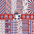 thumbnail image 1 of 24 Sheets Patriotic Pattern Paper, 12x12 inch American National Day Textured Double Sided Craft Paper for DIY Background Card Making Scrapbook Photo Album Decorations, 1 of 7
