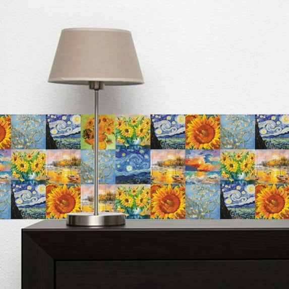 24 Sheets Peel and Stick Kitchen Backsplash Tile Stickers Self Adhesive Stick on Subway Tile 6" x 6" Bathroom Splashback Water Heat Resistant 3D Wall Tiles Glossy