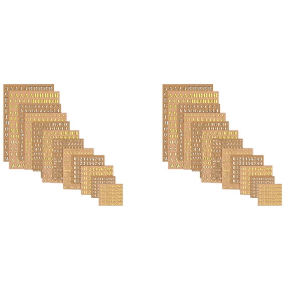 24 Sheets Resin Stickers, Small Alphabet Number Stickers for Resin Art, Glitter Alloy Self Adhesive Stickers