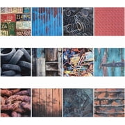 24 Sheets Scrapbook Paper 6 x 6 Inch Rusted Metal Gear Wall Retro Vintage Rust Texture Cardstock Decorative Background Paper Pad