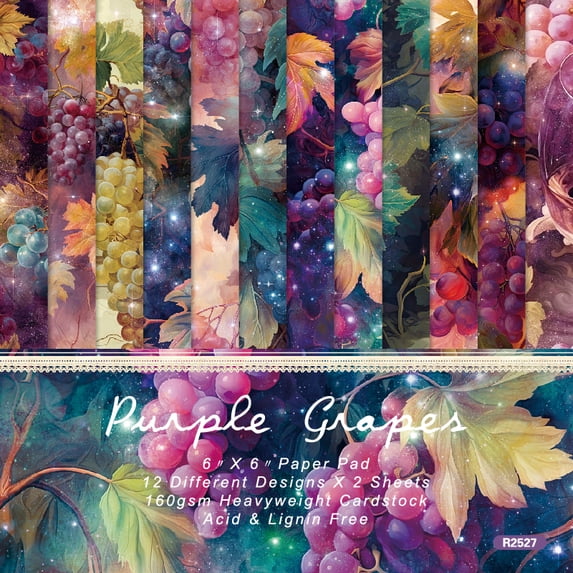 24 Sheets Scrapbook Paper, 6 x 6 Inch Vintage Origami Paper Craft Cardstock Scrapbooking Journaling Supplies