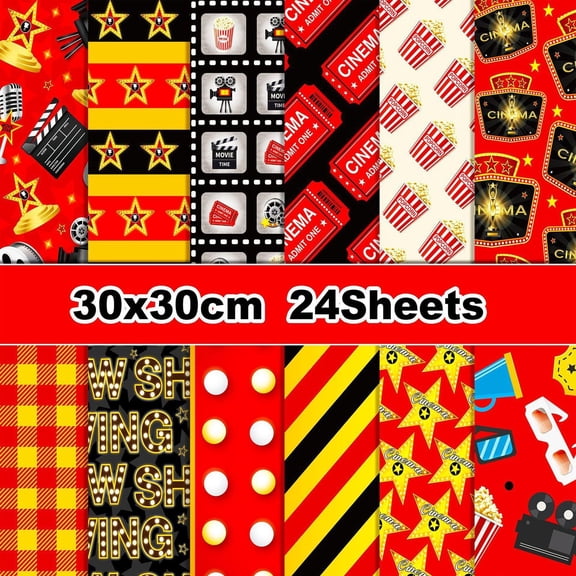24 Sheets Scrapbook Paper Pad, 12 x 12 Inches Origami Decoupage Patterned Craft Paper Supplies for Art Journaling Wrapping Junk Journal Card Making Gift Photo Album