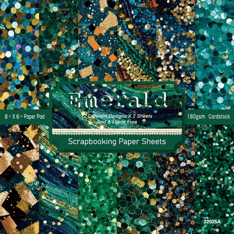24 Sheets Scrapbook Paper Supplies, 6 x 6 Inch Colored Decoupage ...