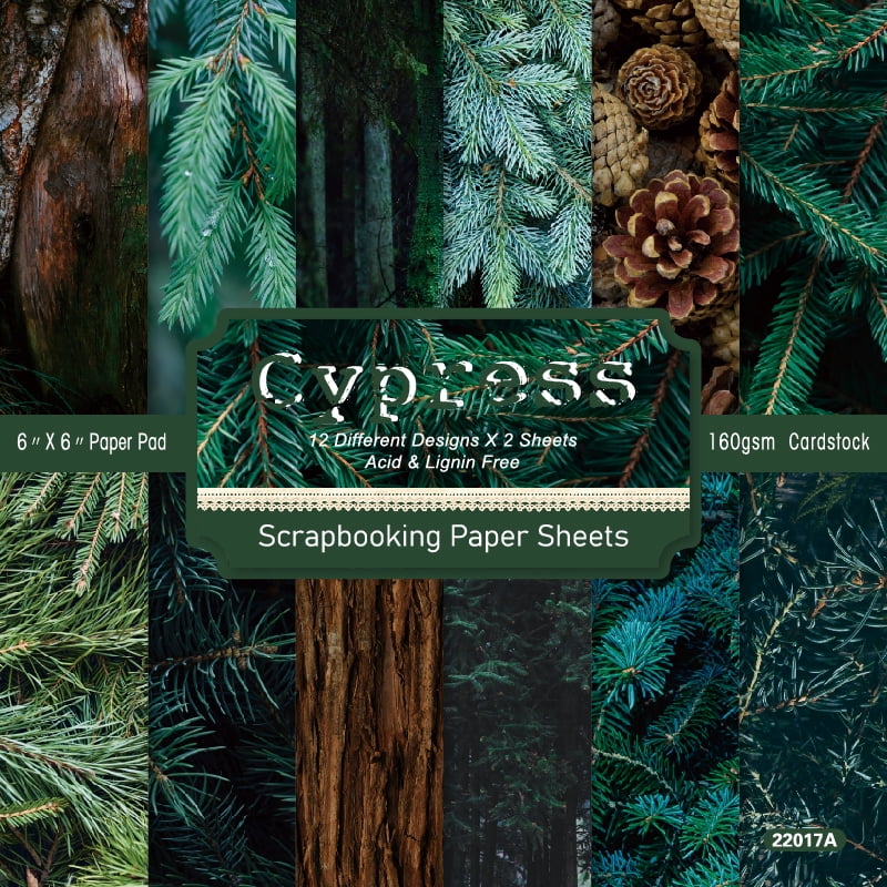24 Sheets Scrapbook Paper Supplies, 6 x 6 Inch Colored Decoupage ...