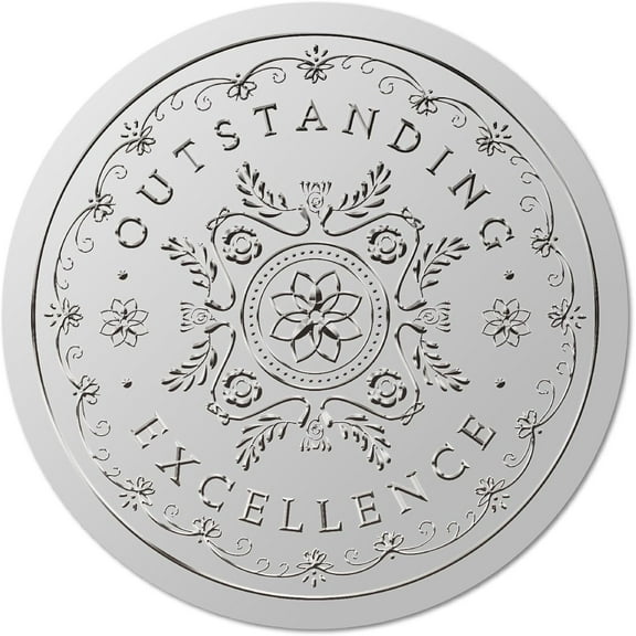 24 Sheets Silver Foil Paper Picture Stickers Round Dot Decorative Stickers Flower 205x210mm Sticker: 38.1mm 25pcs/sheet