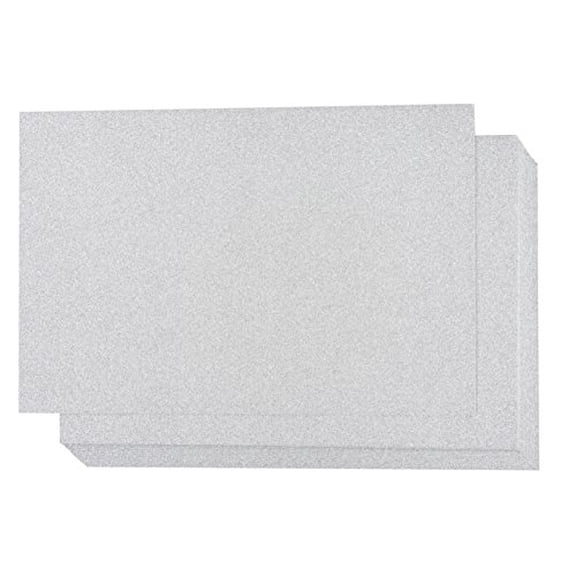 24 Sheets Silver Glitter Cardstock Paper for Scrapbooking, Arts, DIY Sparkle Crafts, 250gsm, Double-Sided (8 x 12 In)