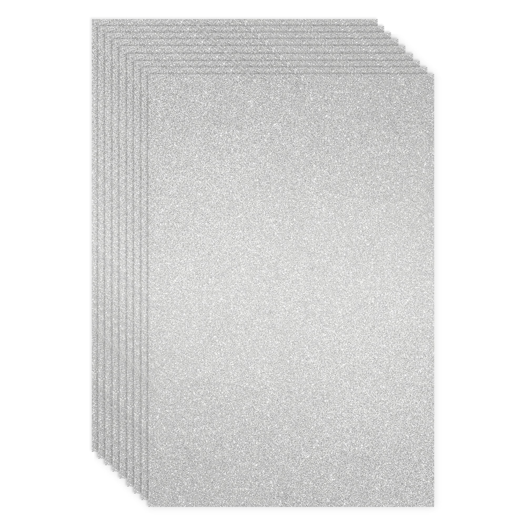 Paper Junkie Silver Glitter Craft Paper, Single Sided, 8.5 x 11 Inches
