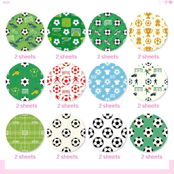 24 Sheets Soccer Themed Scrapbook Paper, 6x6 Inch Football Pattern Decorative Paper for Journaling, DIY Crafts & Card Making