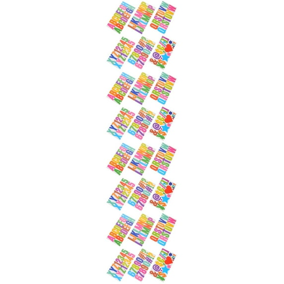 24 Sheets  of Adhesive Stickers Colored Alphabet Number Stickers Multi-function Letter Number Stickers