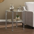 thumbnail image 1 of 24" Silver Glass And Iron Round End Table, 1 of 3