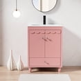 thumbnail image 1 of 24" Single Bathroom Vanity with Ceramic Sink Top, Faucet, Decorative Wavy Edge, 1 of 11