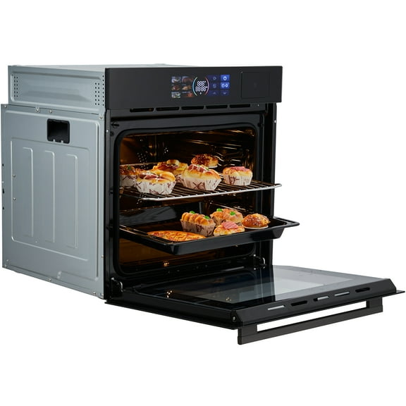 24''Single Wall Oven,2.5Cu.ft(70L) Built-in Electric Oven 3000W,8 Cooking Modes Touch Control