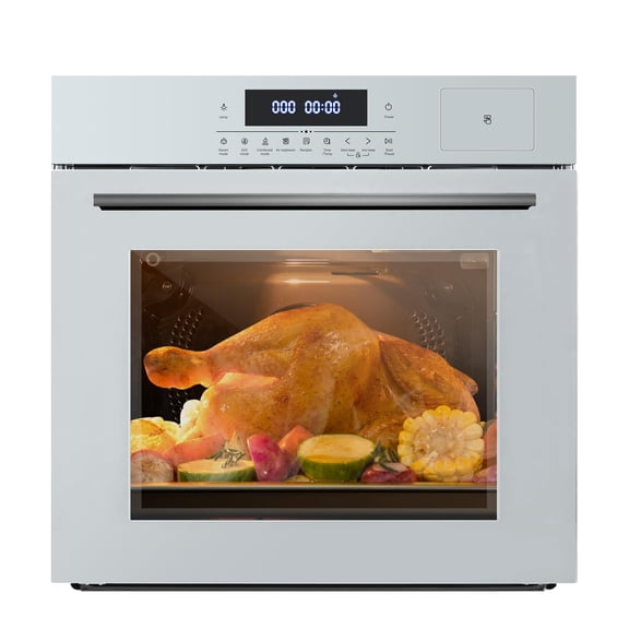 Silver 24 Inch Touch Control Built-in Convection Electric Wall Oven
