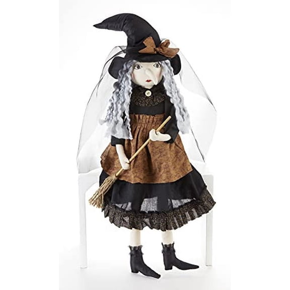 24" Sitting Country Witch with Brown Apron