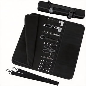 24-Slot Chef Knife Roll Bag with Adjustable Shoulder Strap, Durable Canvas Knife Case for Travel and Professional Use, Portable Kitchen Cutlery Storage Organizer for Camping and Culinary Students