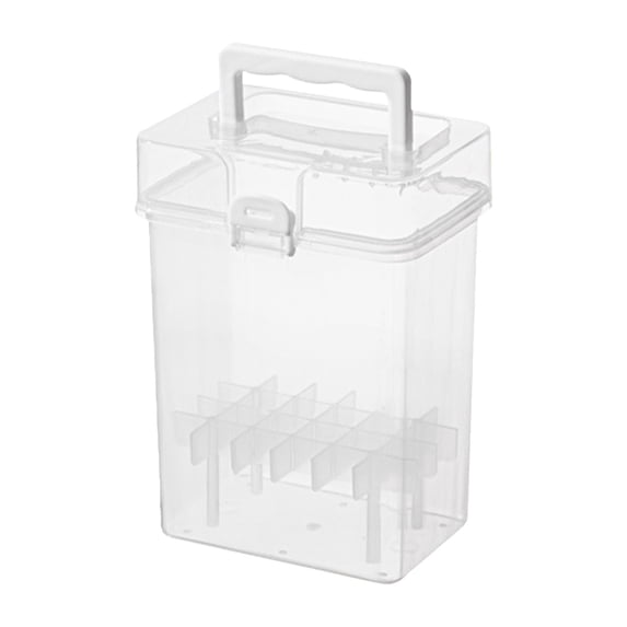 24 Slot Clear Marker Storage Case, Plastic Art Pen Organizer Box with Handle for School and Studio