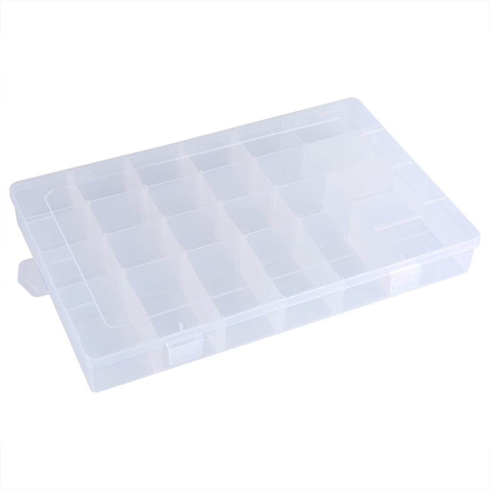 24 Slots Adjustable Storage Box Case Container Home Organizer Laegsmetg ...
