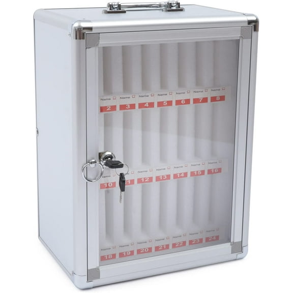 24 Slots Cell Phone Locker, Aluminum Alloy Cellphone Locker Box with Lock Cellphone Storage Cabinet Cell Phone Storage Box for Schools Classroom Business Employees Offices